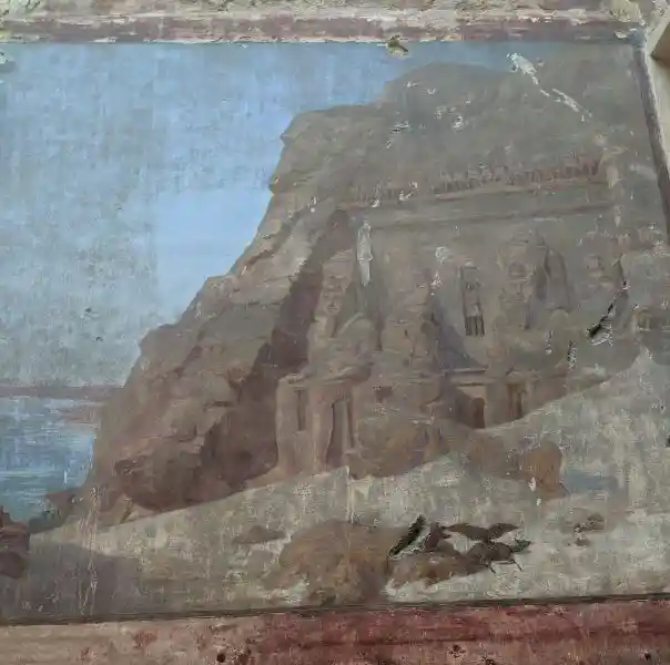 Roman fresco painting of the great temple of Ramses II